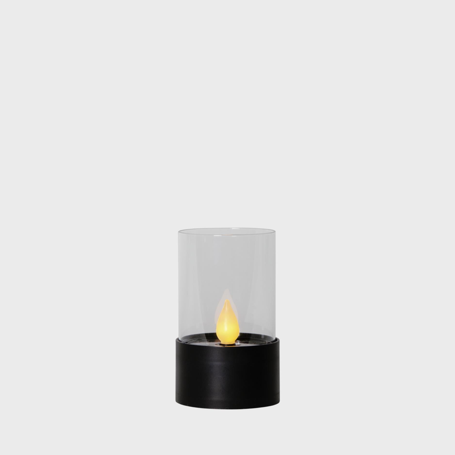 Aura LED solcelle bordlampe 14cm sort