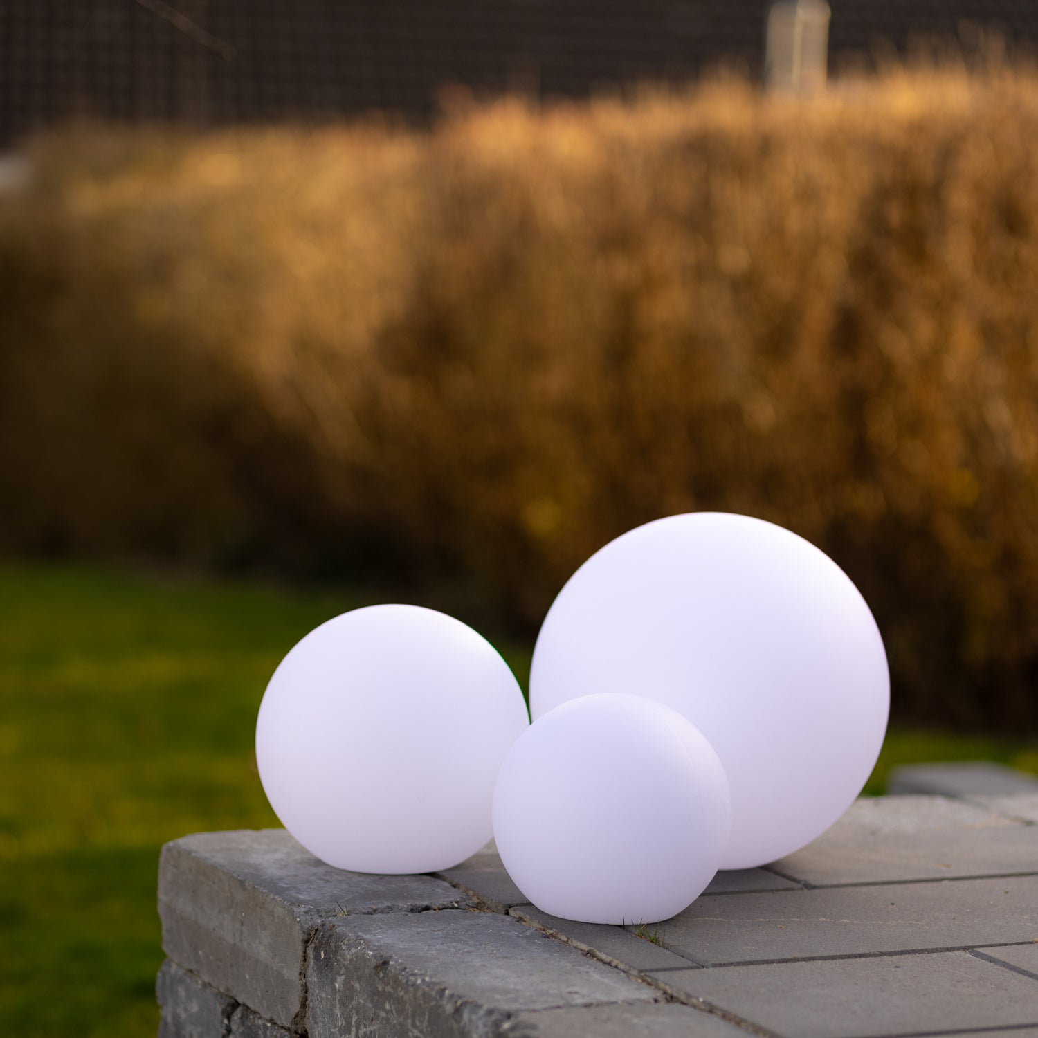 Mia LED kugler hvid É25-30-40 cm 3 stk demo